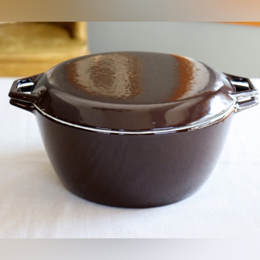 Vintage Copco D2 Dutch Oven Enameled Cast Iron Pot with Lid /  Denmark